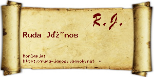 Ruda János névjegykártya