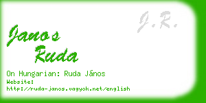 janos ruda business card